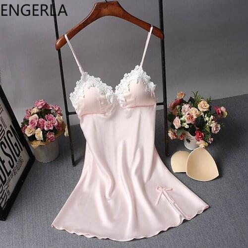 2021 New Chinese Women Robe Satin Nightgown Sexy Nightshirt Sleepwear Lace Bath Gown Summer Casual Home Night Dress Nighty