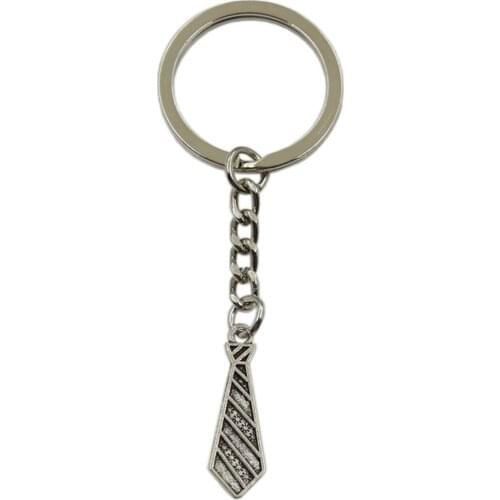 New Hot Men Key Ring Metal Key Chain Keychain Gift Jewelry Silver Color Necktie Tie Pendant Great Promotion