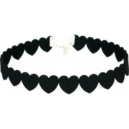 20 pcs/ lot fashion jewelry accessories fake leather heart choker necklace