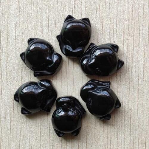 Free shipping new Fashion good quality natural black onyx fox charms Pendants for diy jewelry making 6pcs/lot Wholesale