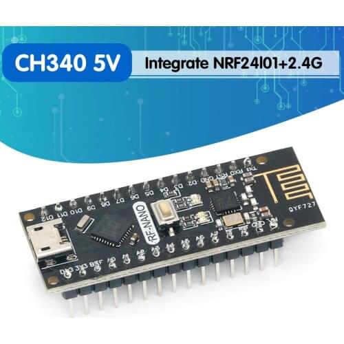 RF-Nano for Arduino Nano V3.0, Micro USB Nano Board ATmega328P QFN32 5V 16M CH340, Integrate NRF24l01+2.4G wireless