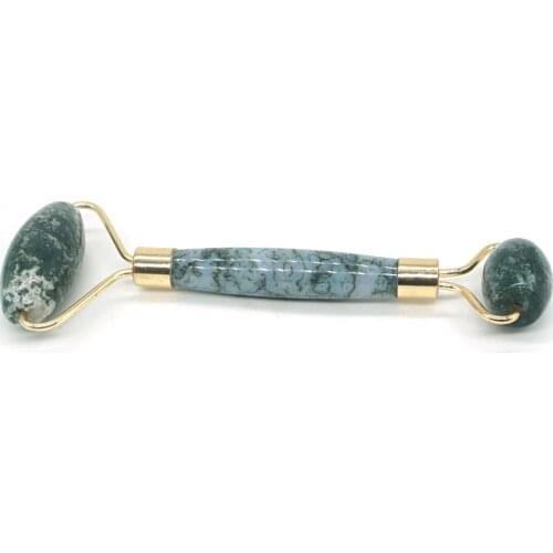 Facial Massage Roller natural Green Moss Agate Practical Jade Face Anti Wrinkle Body Head Portable Beauty Health Care Tools