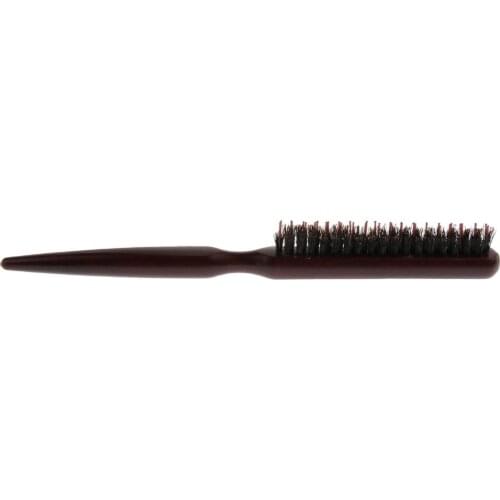 Salon Comb Hair Teasing Brush Wooden Handle Back Comb Natural Boar Bristle