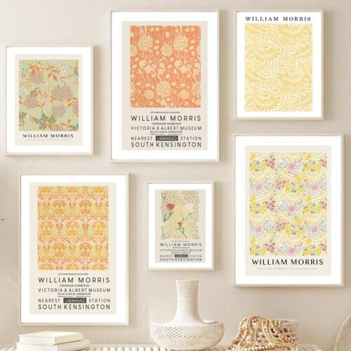 Nordic Vintage Posters And Prints William Morris Museum Exhibition Wall Art Canvas Painting Wall Pictures For Living Room Decor