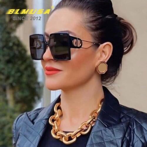 New Personality Oversized Sunglasses For Women Fashion Square Glasses Womens Brand Designer Glasses Rectangle Eyewear UV400