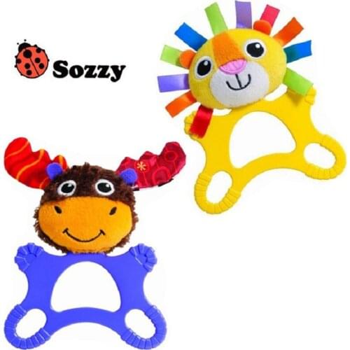 Sozzy Baby Soothing Dental Adhesive Infant Teether Toy Dental Care Baby Mom Cartoon Children Toys