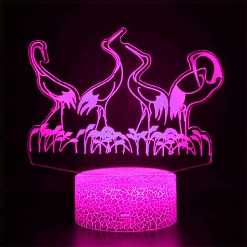 Animal crane LED night light touch sensor remote control 16color dimmable USB bird light childrens baby birthday Christmas gift