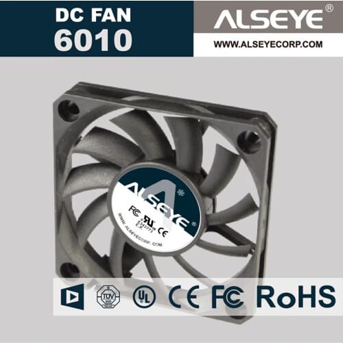 ALSEYE 60mm 12V Fan Cooler (5piece) 2400RPM Axial Fan for Electrical repair 60x60x10mm