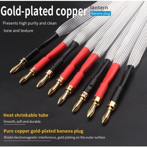 Fever Hi-end ribbon audio speaker cable OCC silver plated carbon fiber rhodium plated plug pure copper gold plated plug