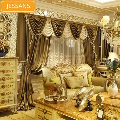 High-end Palace European-style Blackout Curtains for Living Room Bedroom Luxury Velvet Curtains Flannel Curtains Customization