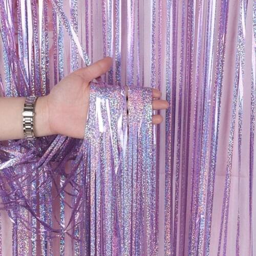 1*2m Metallic Foil Fringe Shimmer Backdrop Wedding Party Wall Decoration Photo Booth Backdrop Tinsel Glitter Curtain Photo Props