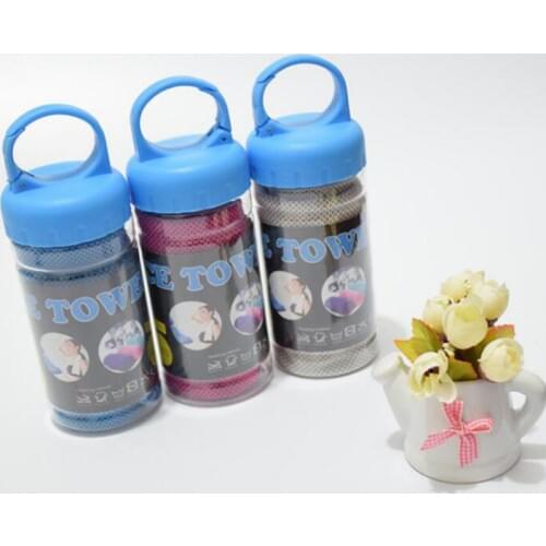 100pcs/lot 30*90CM Bottle Pack Cooling Ice Towel Summer Sports Ice Cool Towels Swimming Travel Gym Towel SN1940