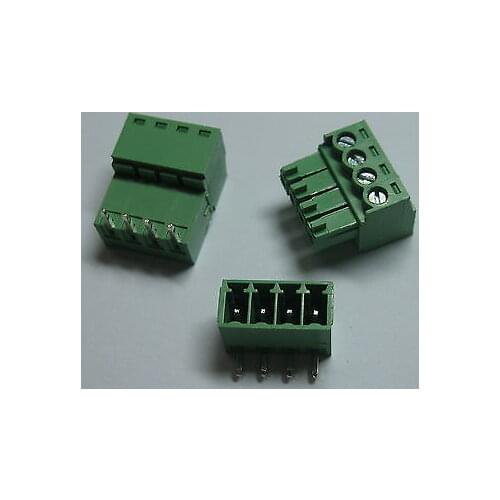 12 pcs Screw Terminal Block Connector 3.5mm Angle 4 pin/way Green Pluggable Type