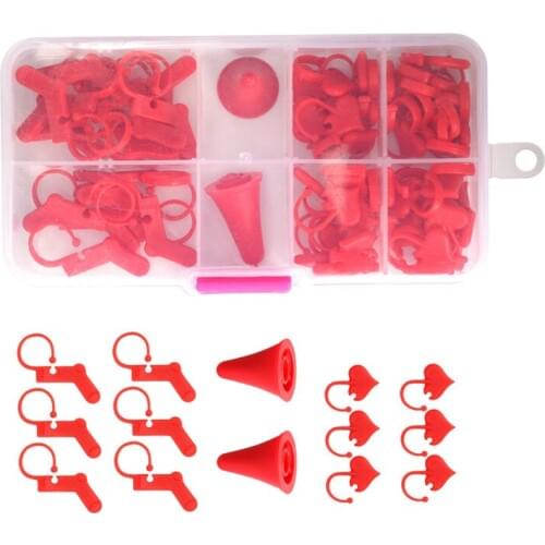 88pcs/lot Red Locking Stitch Markers DIY Weave Needles Arts Craft Knitting Crochet Holder Protector Sewing Tools Accessories