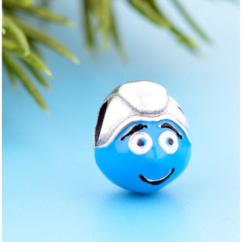 Fit Original Charm Bracelet Real 925 Silver TV Movies Blue Enamel Character With Blue Enamel Bead For Making Women Berloque 2021