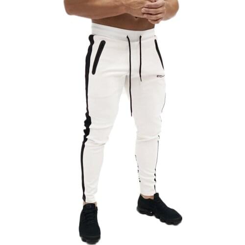 Mens Pants Autumn Side Zipper Pocket Jogger Trousers Bodybuilding Leisure Hip Hop Pants Men Slim Sweatpants