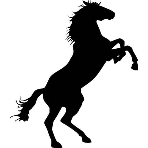 15.2*17.6CM Stand Horse Animal Car Decorative Stickers Fashion Cover Scratches Car Accessories Silver/Black C4-0294