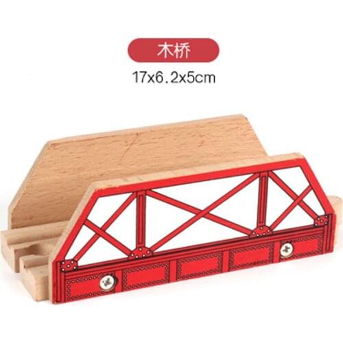 Wood Train Track Accessories Bridge Track Toys Compatible with Train Wooden Track BIRO Tracks Kids Train Scene Toy