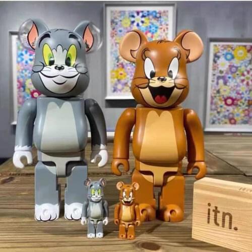 Bearbrick 400%+100% Anime Action Figures Bear Model Cosplay Cartoon Tom And Jerry Kawaii Room Decor Collection Trendy Toys Gift