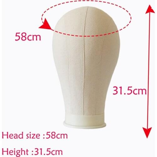 New Arrival Canvas Block Head Mannequin Head For Wig Making Display Styling Head Wig Head Stand With free T-pins