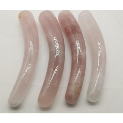 Hot sale 100% natural pink rose quartz crystal wand healing crystal gemstone yoni massage stick as gift for women Hot sale 100