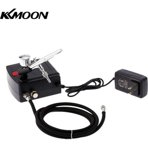 KKmoon100-240V Professional Gravity Feed Dual Action Airbrush Air Compressor Kit Pneumatic Spray Gun Blowing Gun And Accessories
