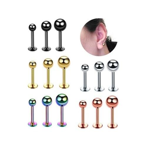16G 3mm/4mm/5mm Ball Labret Lip Bar Ring Monroe Body Piercing Jewellery