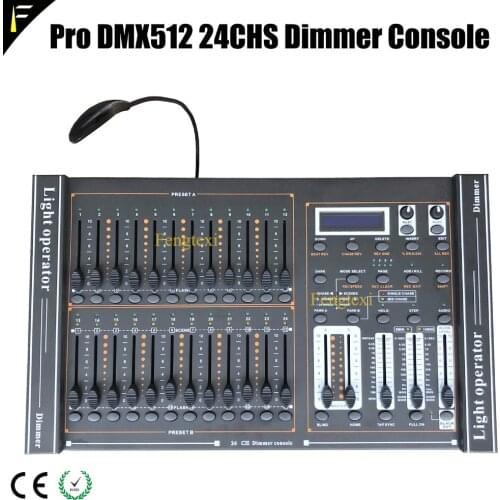 Stage Light 24 Channel DMX 512 Dimming Console 24CH 48 Total Playback Faders Dimmer Controller With LED Lamp Connect