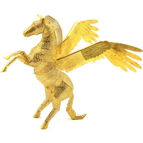 Microworld 3D metal puzzle Pegasus Model DIY Laser Cut Jigsaw Model For Adult Educational Toys Desktop decoration animal models
