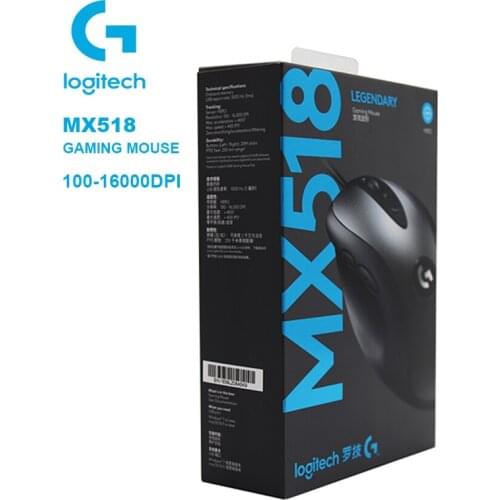 Logitech MX518 Legendary Gaming Mouse with HERO Sensor 16000DPI Classic Fever Level Mouse Legend Reborn for Mouse Gamer