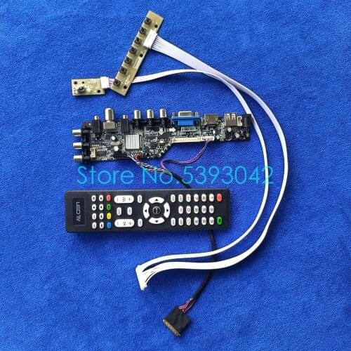 Digital signal Fit LP140WH4/LP140WH8/LP140WHU LCD panel universal control card kit USB+VGA+AV 3663 DVB LVDS 1366*768 40 Pin