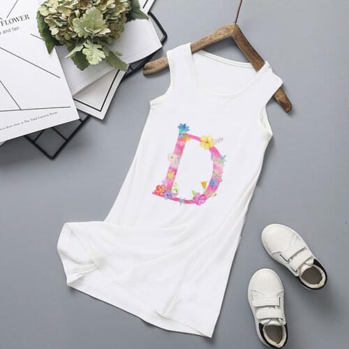 New Girls Dress Kids Clothes Summer Brand Baby Alphabet Collection Plant Flower Princess Dress Children Vestido Clothing Novelty