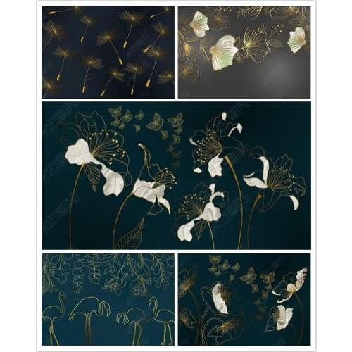 Papel de parede Modern luxury golden embossed line abstract flower 3d wallpaper,living room tv wall bedroom home decor bar mural