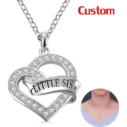Personalized Twisted Love Necklace Engraved Words Women Pendant Jewelry Gold Golor Charm Chain Name Necklaces Cubic Zircon