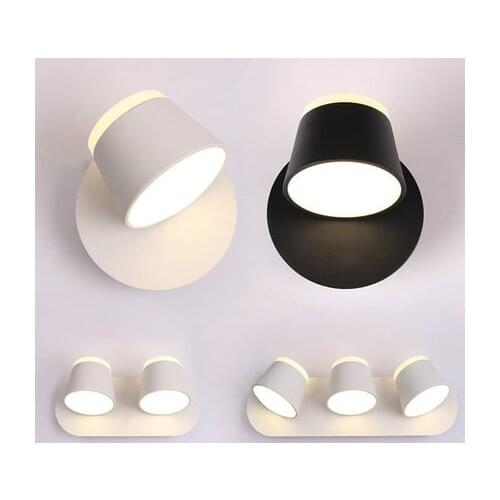 Simple Modern Led Reading Wall Lamp Bedroom Bedside modern aluminum aisle light Double Head Nordic Led Wall Light