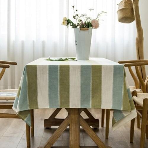 Europe stripe Table Cloth Rectangular Cotton Coffee Table Cotton Linen Dustproof Tablecloth Home Decorative Tea Table Covers