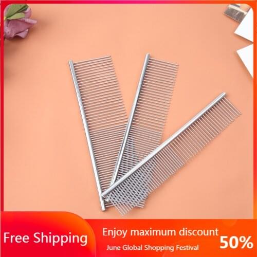 Pet Comb Cleaning Tool Lice Brush Pet Supplies Cat Dog Comb Hair Fur Removal Brush Flea Comb Dogs Cats Pet Grooming Fine-toothed