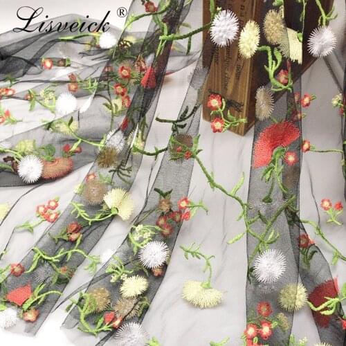 100x135cm Black Elegant French Embroidered Mesh Lace fabric Top quality Sewing Material For Wedding Party Dress