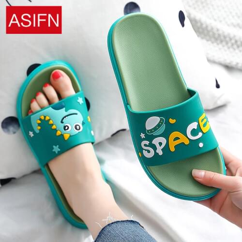 Parent-Child Slipper Non-Slip Household Summer Cartoon Couple Home Slipper Female Indoor Mens Shoes Home Slippers for Men