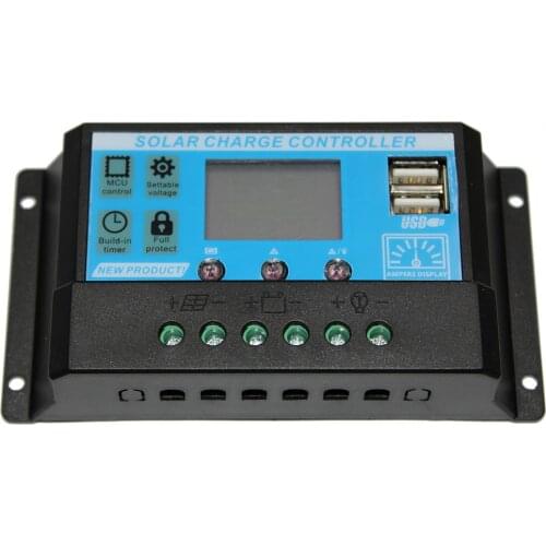 RG 10/20/30A Lamp Regulator Timer Solar Panels 12V 24V Battery Charge Controller for LED Street Lighting Power Bank Home System