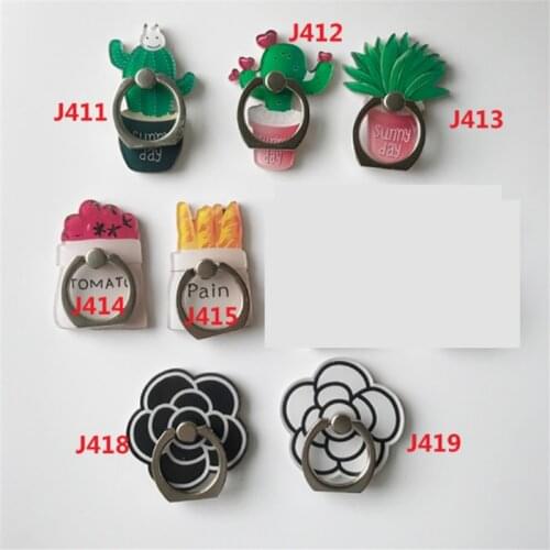 UVR Fruits Vegetable Aloe Finger Ring Smartphone Stand Holder Camellia Cactus Mobile Phone Holder Stand For iPhone All Phone