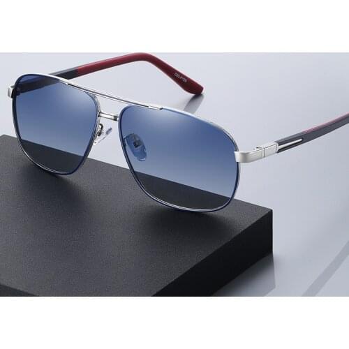 Vazrobe Polarized Sunglasses Male Spring Hinge Sun Glasses for Men Polaroid Blue Red Driving Rectangle Shades UV400
