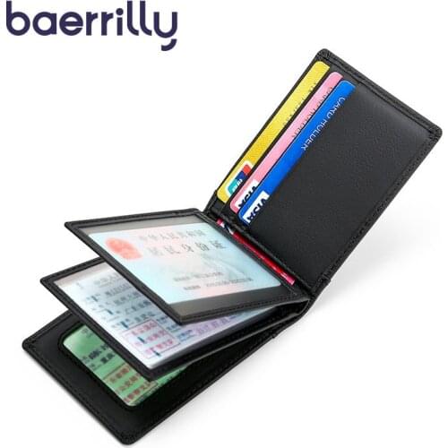 High Quality Men Credit Card Case Credit Card Holder Mens Genuine Leather Driver License Holder Real Leather Slim Card Wallet