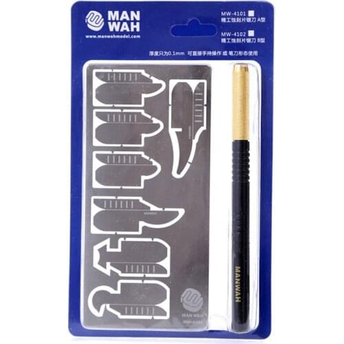 WANWAH MW-4102 Photo-Etched Saw Set Type B w/Saw Handle (Saw Blade Thickness: 0.1mm)