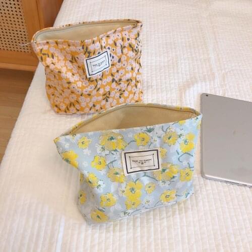 French Country style Women Cosmetic Bag Canvas Waterproof Zipper Make Up Bag Travel Washing Makeup Organizer Beauty Case