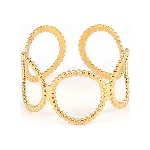 Punk Women Ring Chain Rings Open Rings For Women Stainless Steel Rings Geometry Ring Ring Round Ring Charm Ring Jewelry Gifts