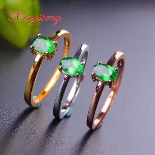 925 sterling silver with 100% natural Tsavorite ring women A wedding gift Fashion and contracted
