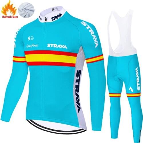 Strava Winter Thermal Fleece Masculino Tenue Velo Abbigliamento Uomo Cycling Ropa Fietskleding Heren Maillot Ciclismo Hombre