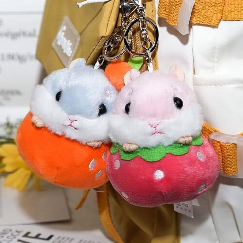 10cm Cute Plush Toys pendant kawaii Watermelon Strawberry hamster keychain doll bag accessories activities small gifts игрушки