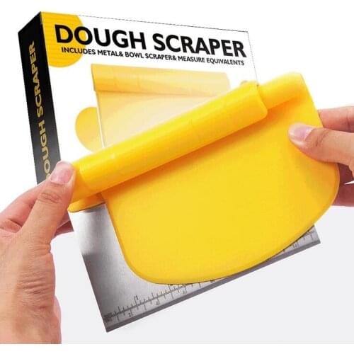 2 In 1 Pastry Cutter Stainless Steel Cake Spatulas Dough Scraper Bread Pizza Fondant Tool Set Butter Knife Multiduty Baking Tool